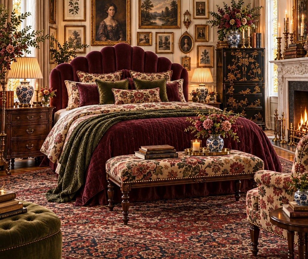Personalised Maximalism Curated Nostalgia Bedroom — AI-generated concept with shoppable products